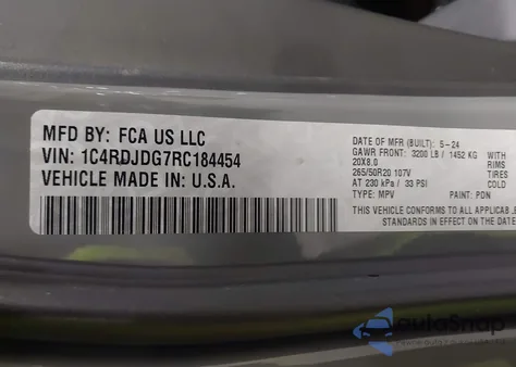 2024 Dodge Durango Gt Premium Awd из США, поврежденный, VIN 1C4RDJDG7RC184454